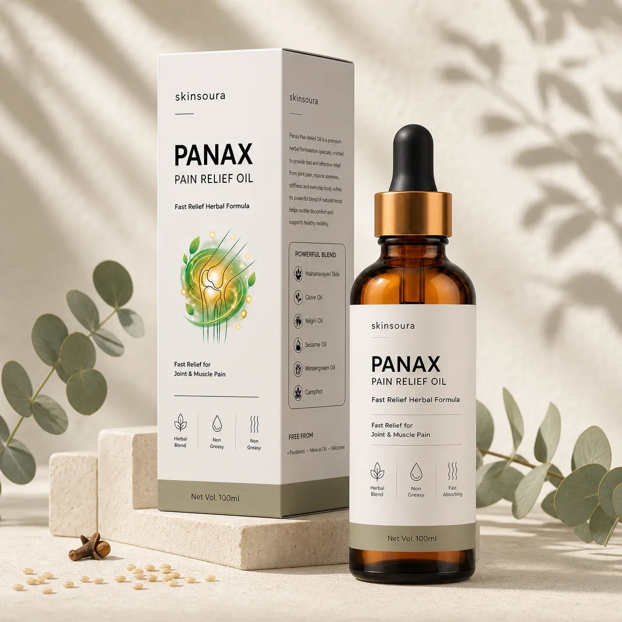 Panax Pain Relief Oil botanical product composition